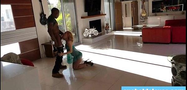  Blonde chick cheating with her black fitness instructor